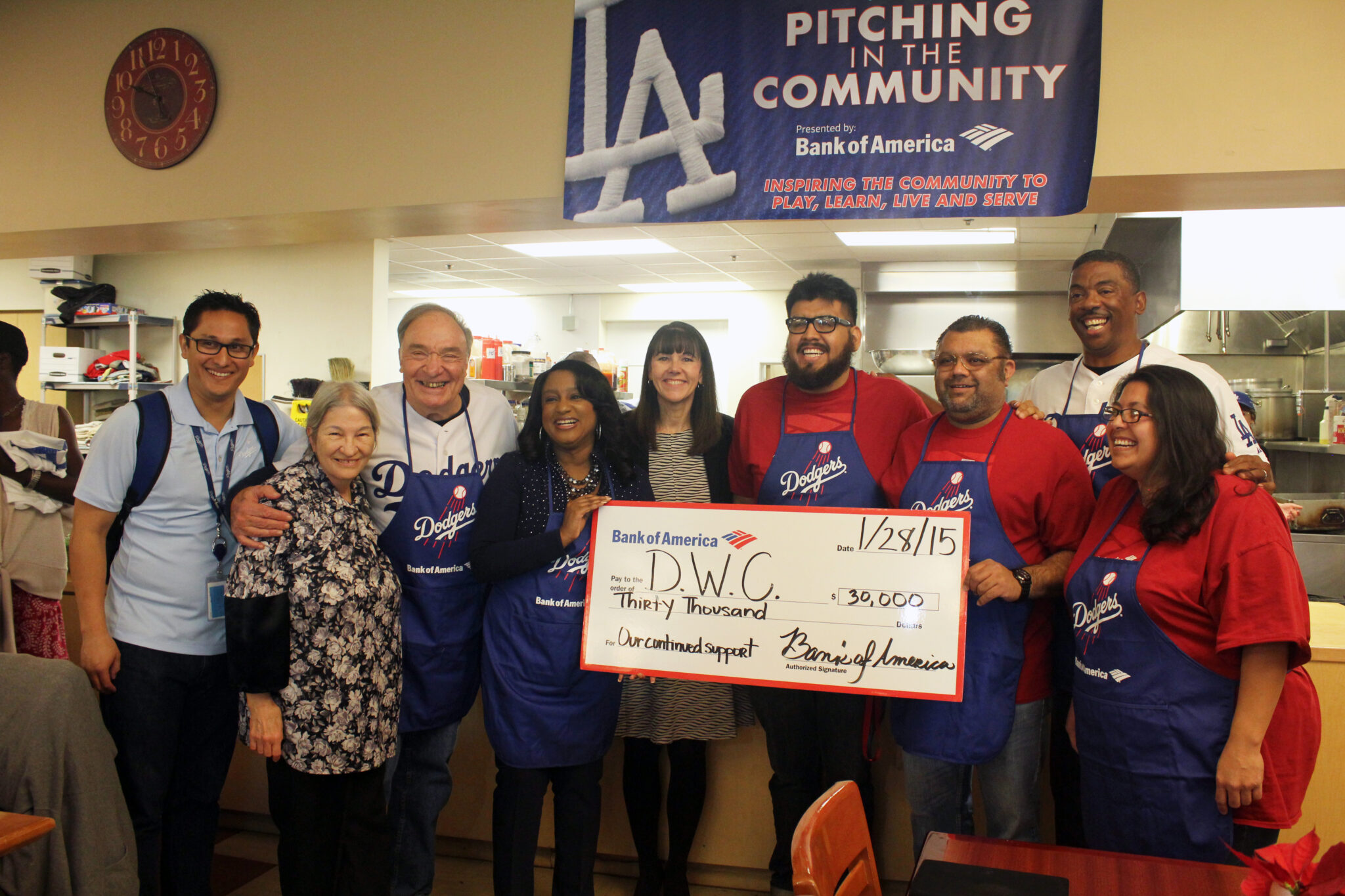 DWC CEO Sylvia Rosenberger accepts $30,000 grant from Bank of America in early 2015.