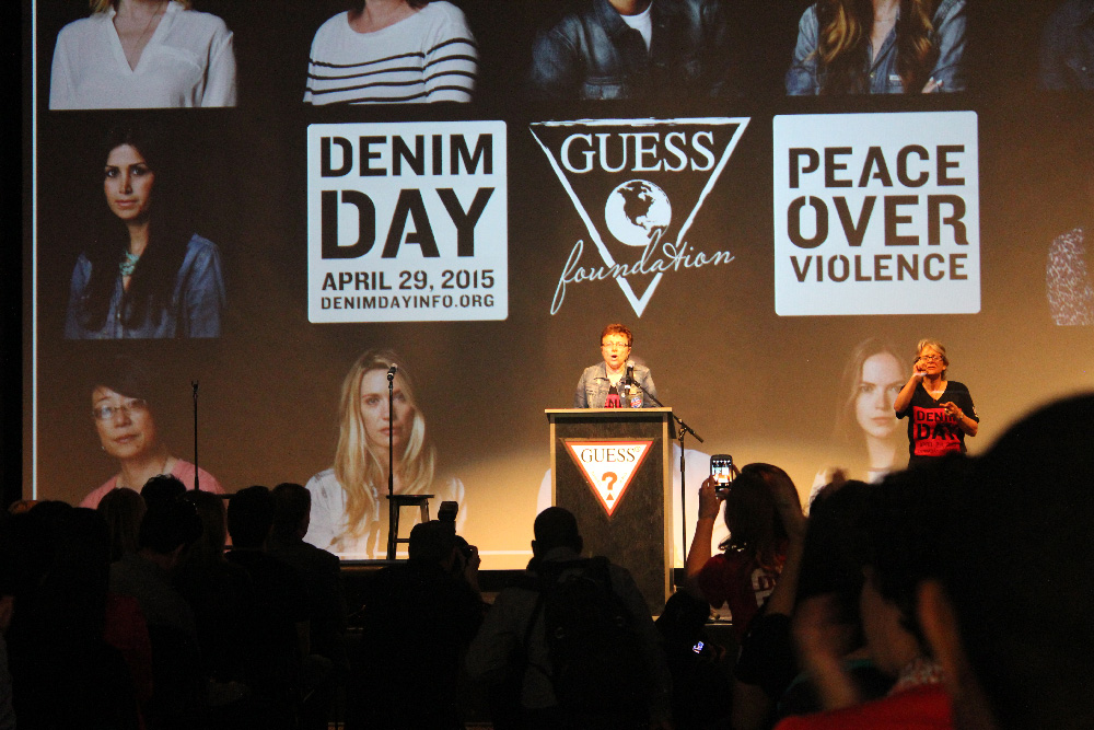 Giggins reminds listeners why Denim Day was founded.